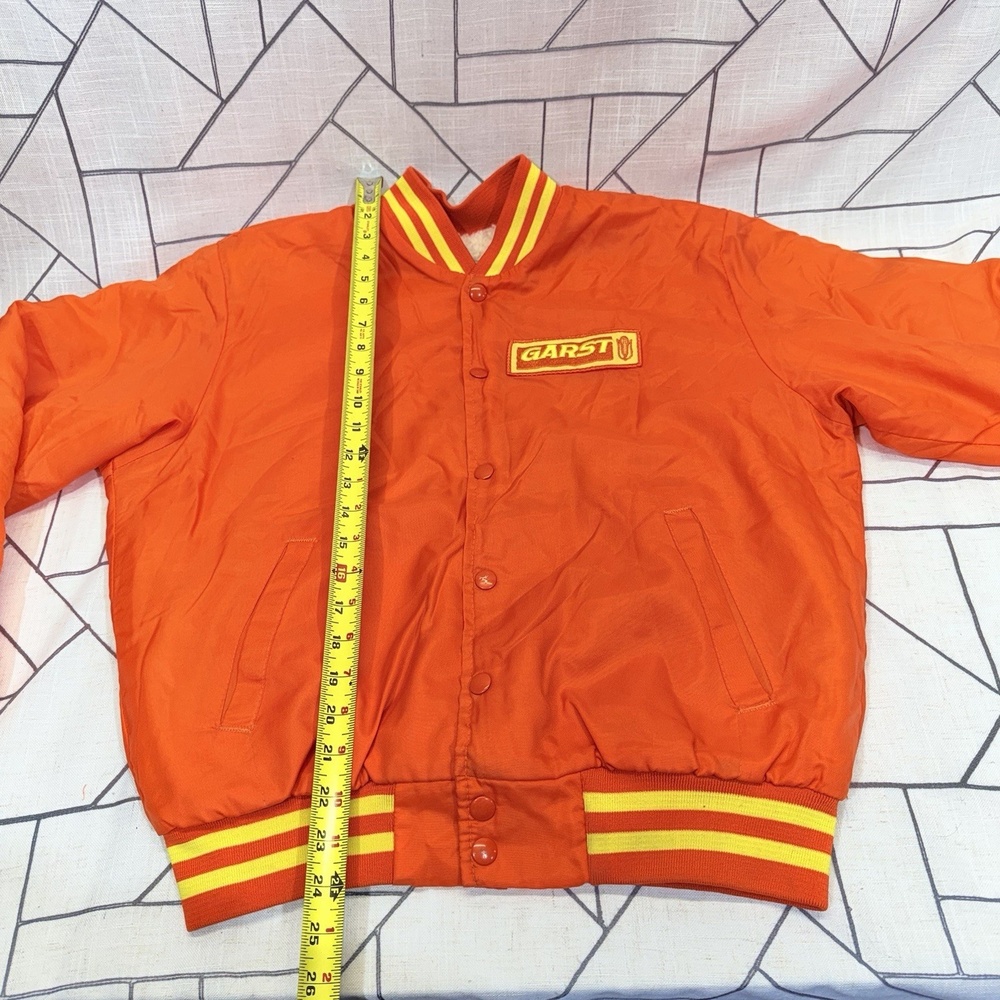 Vintage Garst Seed‎ Orange Sherpa Lined Swingster Snap Jacket Adult Med. Orange - Picture 9 of 12
